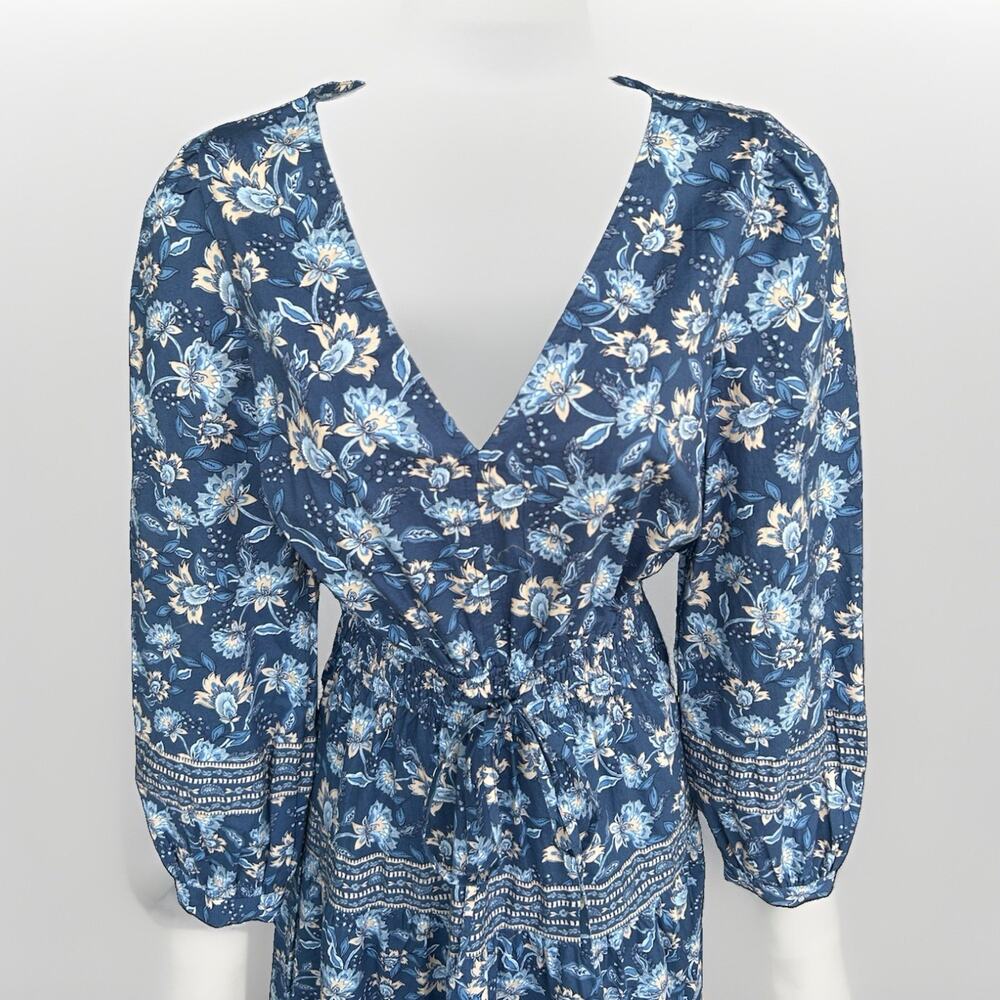 NEW Loft Paisley Bow Pocket Boho Maxi Dress Blue NWT Size XS Cottagecore Boho - Picture 5 of 14